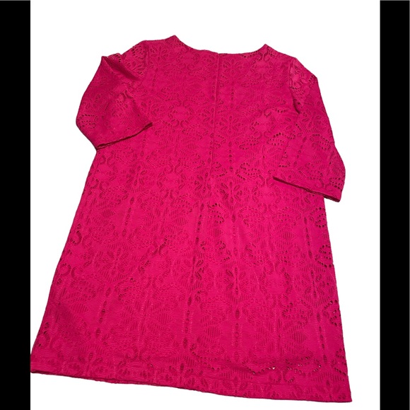 Chico’s Size 3 Hot Pink Lined Lace Dress Size 3 - Picture 1 of 3